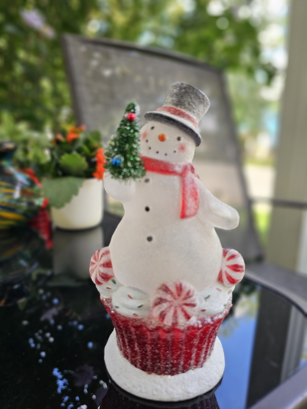 St. Nicholas Square Snowman Cupcake Night Light